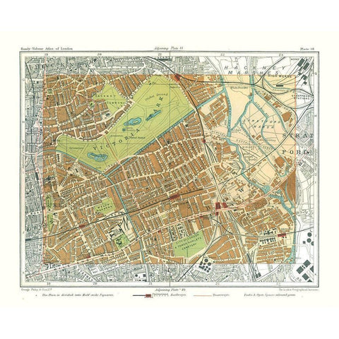 Victoria Park London England - Philip 1904 Black Modern Wood Framed Art Print with Double Matting by Philip