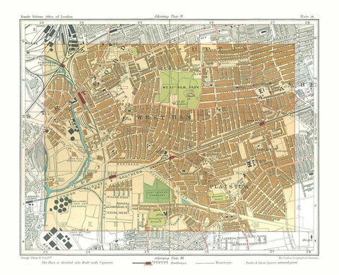 West Ham London England - Philip 1904 Black Ornate Wood Framed Art Print with Double Matting by Philip