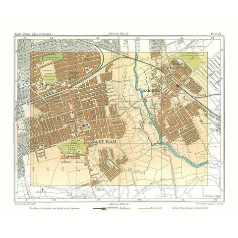 East Ham London England - Philip 1904 Black Modern Wood Framed Art Print by Philip