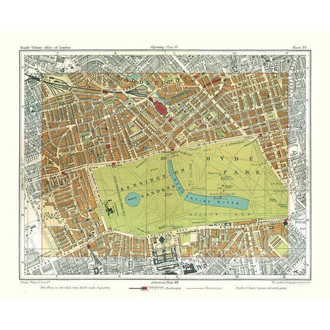 Hyde Park London England - Philip 1904 Black Modern Wood Framed Art Print with Double Matting by Philip