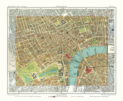 Victoria Embankment London England - Philip 1904 Black Ornate Wood Framed Art Print with Double Matting by Philip