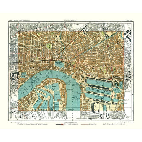 Poplar London England - Philip 1904 White Modern Wood Framed Art Print by Philip