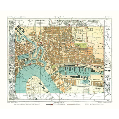 Victoria Dock London England - Philip 1904 Gold Ornate Wood Framed Art Print with Double Matting by Philip