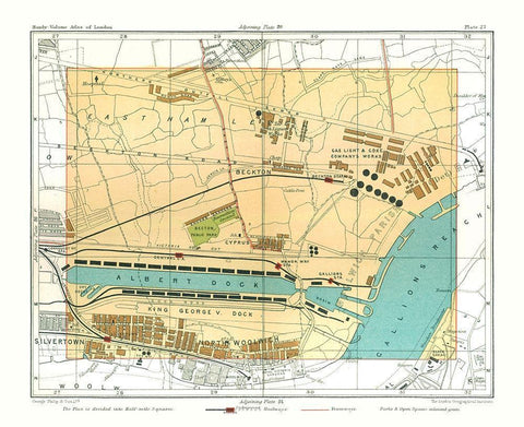 Albert Dock London England - Philip 1904 White Modern Wood Framed Art Print with Double Matting by Philip