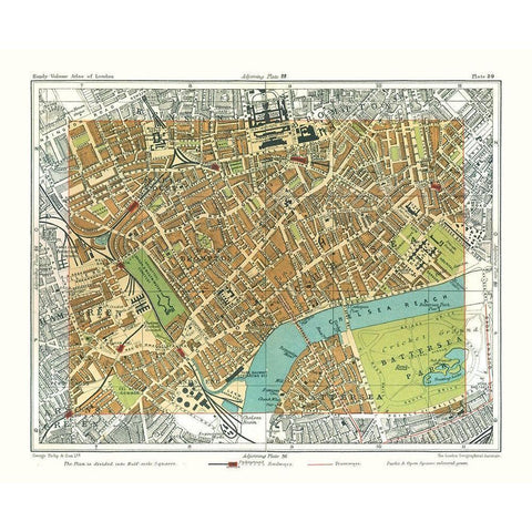 Chelsea London England - Philip 1904 White Modern Wood Framed Art Print by Philip