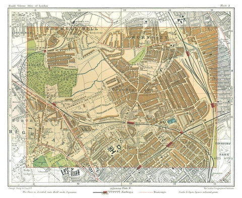 Highgate London England - Philip 1904 White Modern Wood Framed Art Print with Double Matting by Philip