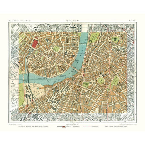 Lambeth London England - Philip 1904 Black Modern Wood Framed Art Print by Philip