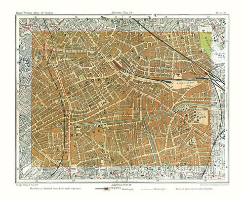 Walworth London England - Philip 1904 Black Ornate Wood Framed Art Print with Double Matting by Philip