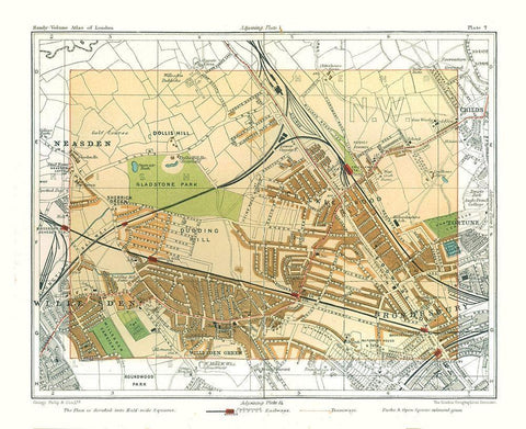 Cricklewood London England - Philip 1904 White Modern Wood Framed Art Print with Double Matting by Philip