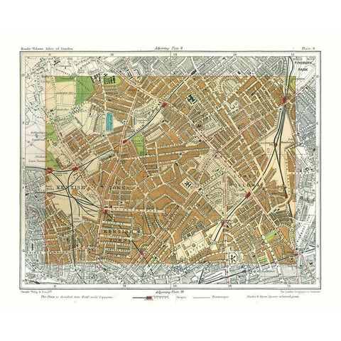 Holloway London England - Philip 1904 White Modern Wood Framed Art Print by Philip