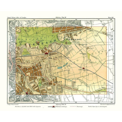 Blackheath London England - Philip 1904 White Modern Wood Framed Art Print by Philip