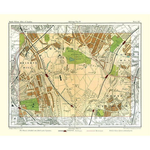 Dulwich London England - Philip 1904 Gold Ornate Wood Framed Art Print with Double Matting by Philip