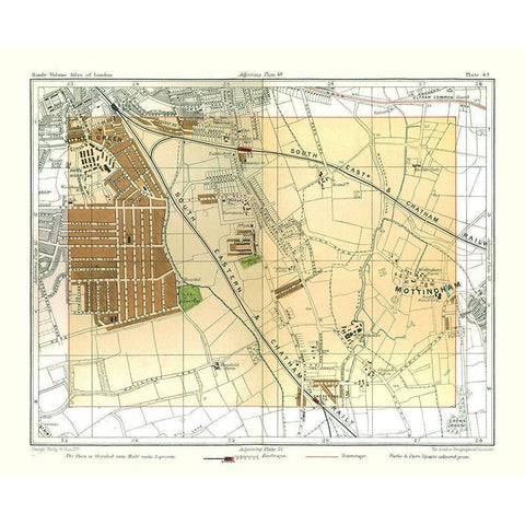 Mottingham London England - Philip 1904 Black Modern Wood Framed Art Print with Double Matting by Philip