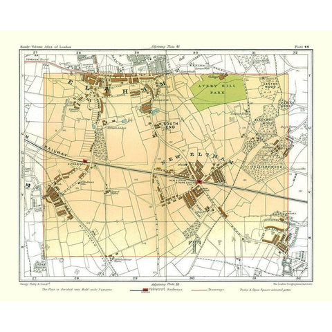 New Eltham London England - Philip 1904 Gold Ornate Wood Framed Art Print with Double Matting by Philip