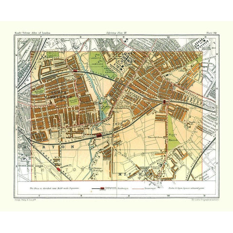 South Wimbledon London England - Philip 1904 Gold Ornate Wood Framed Art Print with Double Matting by Philip