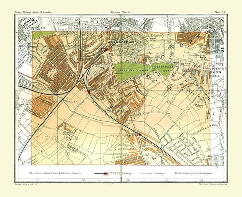 Lower Streatham London England - Philip 1904 White Modern Wood Framed Art Print with Double Matting by Philip