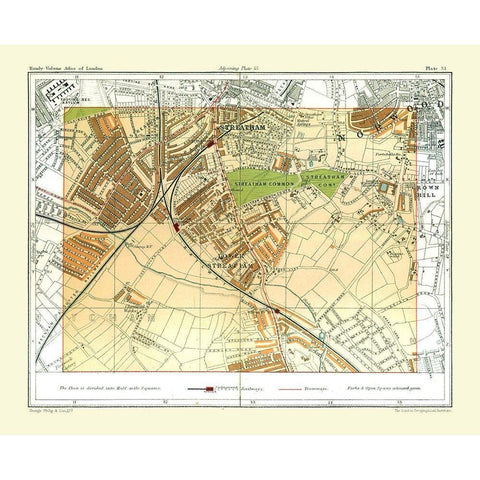Lower Streatham London England - Philip 1904 Black Modern Wood Framed Art Print with Double Matting by Philip