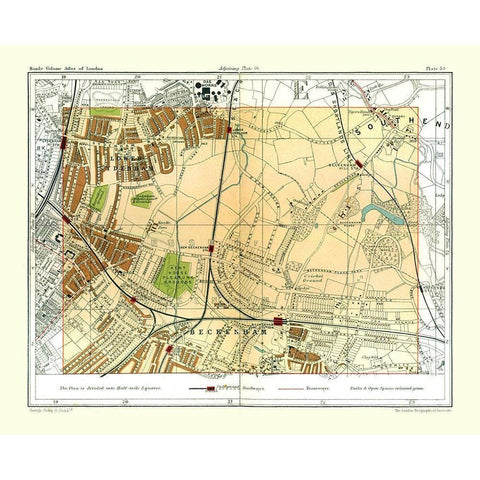 Beckenham London England - Philip 1904 Black Modern Wood Framed Art Print with Double Matting by Philip
