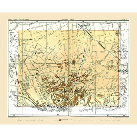 Bromley London England - Philip 1904 Black Modern Wood Framed Art Print by Philip