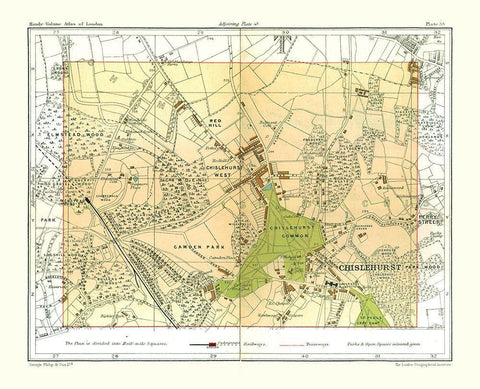 Chislehurst London England - Philip 1904 White Modern Wood Framed Art Print with Double Matting by Philip