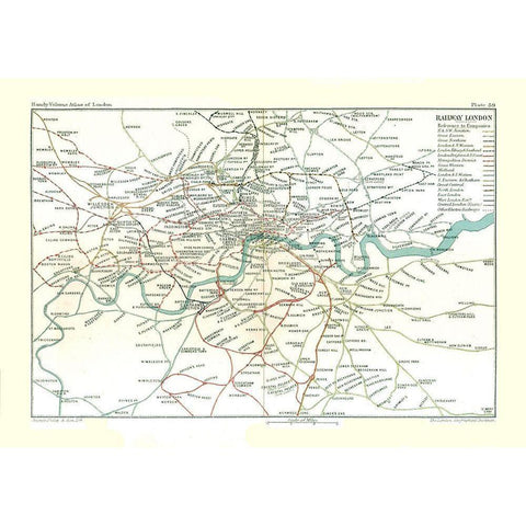 Old Great Britain London Railways England Black Modern Wood Framed Art Print by Philip