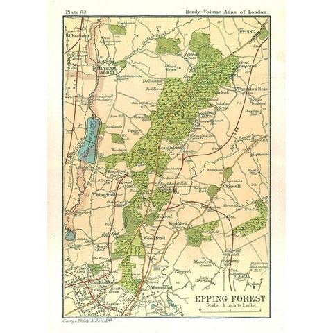 Epping Forest London England - Philip 1904 Gold Ornate Wood Framed Art Print with Double Matting by Philip