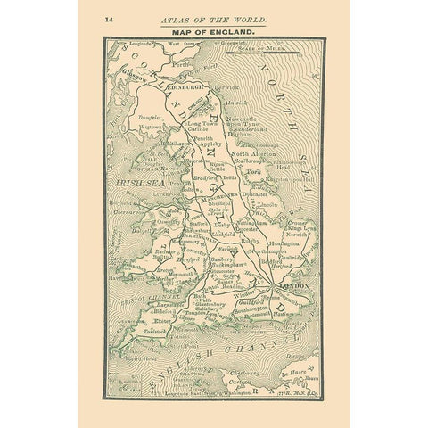 England - Alden 1886 Black Modern Wood Framed Art Print by Alden