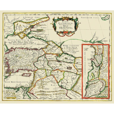 Asia Minor Mediterranean - Hareio 1624 Black Modern Wood Framed Art Print with Double Matting by Hareio