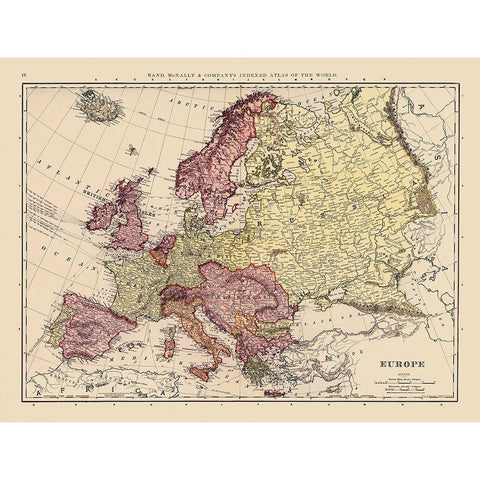 Russia France Austria Hungary Germany Black Modern Wood Framed Art Print with Double Matting by Rand McNally