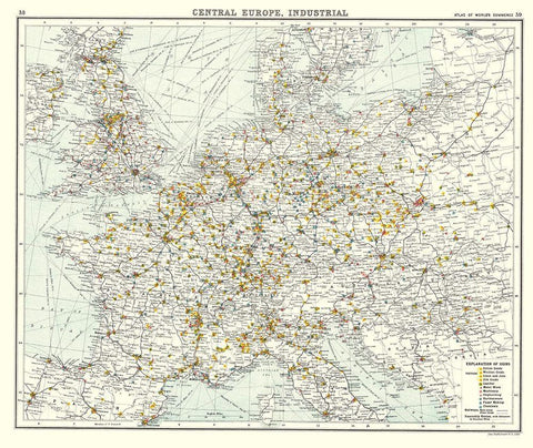 Central Europe Industrial  - Newnes 1907 White Modern Wood Framed Art Print with Double Matting by Newnes