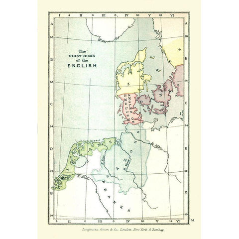 Europe First home of the English - Gardiner 1902 White Modern Wood Framed Art Print by Gardiner