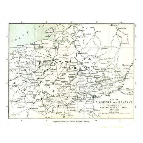 Flanders Brabant 1690 Belgium Netherlands Gold Ornate Wood Framed Art Print with Double Matting by Gardiner