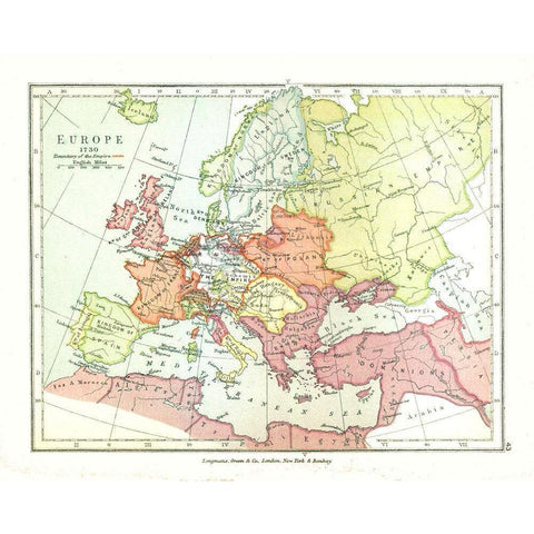 Europe 1730 - Gardiner 1902 Black Modern Wood Framed Art Print by Gardiner