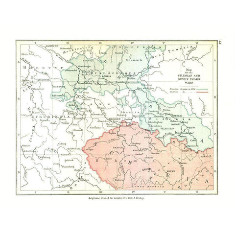 Silesian Seven Years Wars Europe - Gardiner 1902 Black Modern Wood Framed Art Print with Double Matting by Gardiner