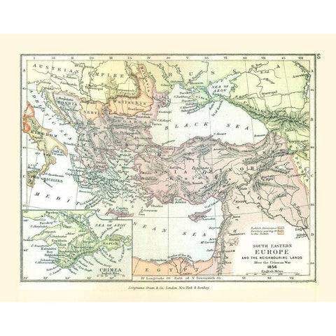 Southeastern Europe 1856 - Gardiner 1902 Black Modern Wood Framed Art Print by Gardiner