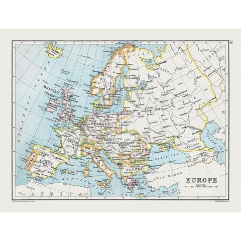 Russia France Austria Hungary Germany Black Modern Wood Framed Art Print with Double Matting by Bartholomew