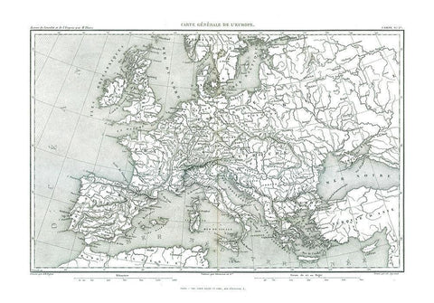 Europe - Thiers 1866 White Modern Wood Framed Art Print with Double Matting by Thiers