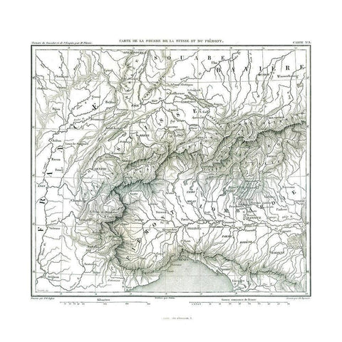 Swabia Germany Piedmont Italy Europe - Thiers 1866 White Modern Wood Framed Art Print by Thiers