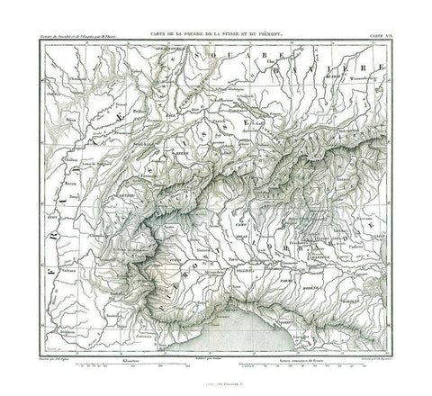 Swabia Germany Piedmont Italy Europe - Thiers 1866 White Modern Wood Framed Art Print with Double Matting by Thiers