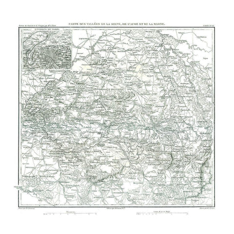 Europe Seine Aube Marne Valleys France Black Modern Wood Framed Art Print with Double Matting by Thiers