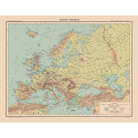 Physical Europe - Schrader 1908 Black Modern Wood Framed Art Print with Double Matting by Schrader