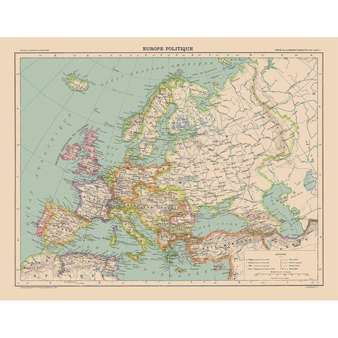 Political Europe - Schrader 1908 White Modern Wood Framed Art Print by Schrader