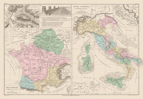 Ancient France Italy Belgium Punic Wars Europe White Modern Wood Framed Art Print with Double Matting by Drioux