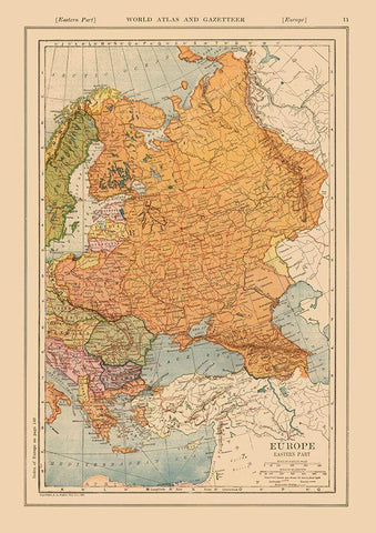 Eastern Europe Russia Poland - Reynold 1921 White Modern Wood Framed Art Print with Double Matting by Reynold