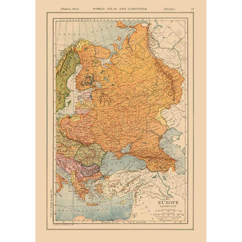 Eastern Europe Russia Poland - Reynold 1921 Gold Ornate Wood Framed Art Print with Double Matting by Reynold