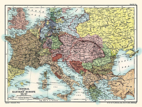 Central Eastern Europe 1863-1897 - Poole 1902 Black Ornate Wood Framed Art Print with Double Matting by Poole
