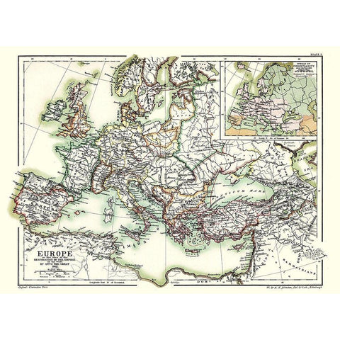 Europe Otto the Great 962 - Poole 1902 White Modern Wood Framed Art Print by Poole