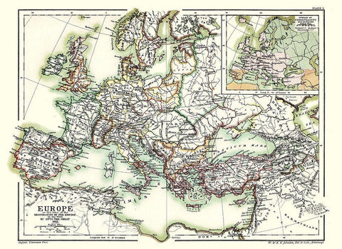 Europe Otto the Great 962 - Poole 1902 Black Ornate Wood Framed Art Print with Double Matting by Poole