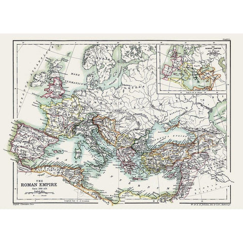 Roman Empire 350 AD - Poole 1902 Gold Ornate Wood Framed Art Print with Double Matting by Poole