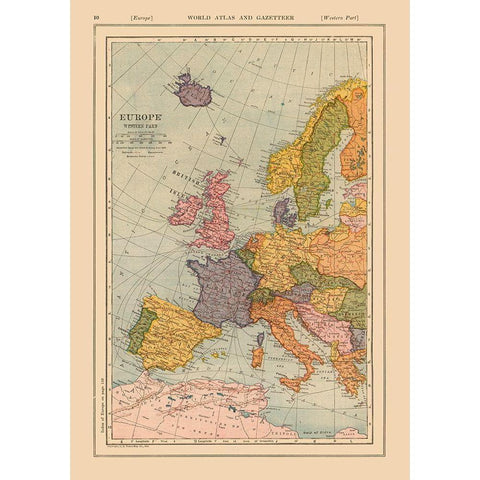 Western Europe - Reynold 1921 Black Modern Wood Framed Art Print with Double Matting by Reynold